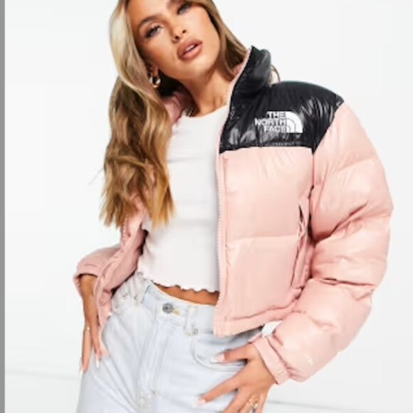 The North Face Nuptse Cropped Jacket in Pink - Picture 5 of 5